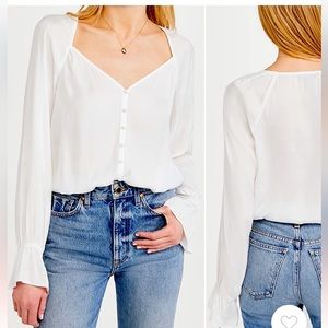 NWT PAIGE Women’s Delanie thong bodysuit White - Medium